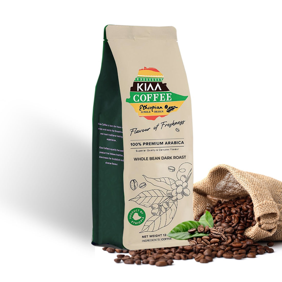 Ethiopian Yirgacheffe Whole-Bean Dark Roast (12 Oz)